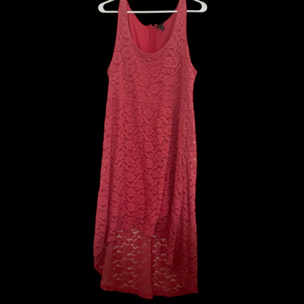 Torrid Babydoll Lace Dress 18 Sleeveless Romantic Girly Coral Asymmetric Hi Low